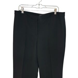 Talbots pants black crepe polyester flat front size 12